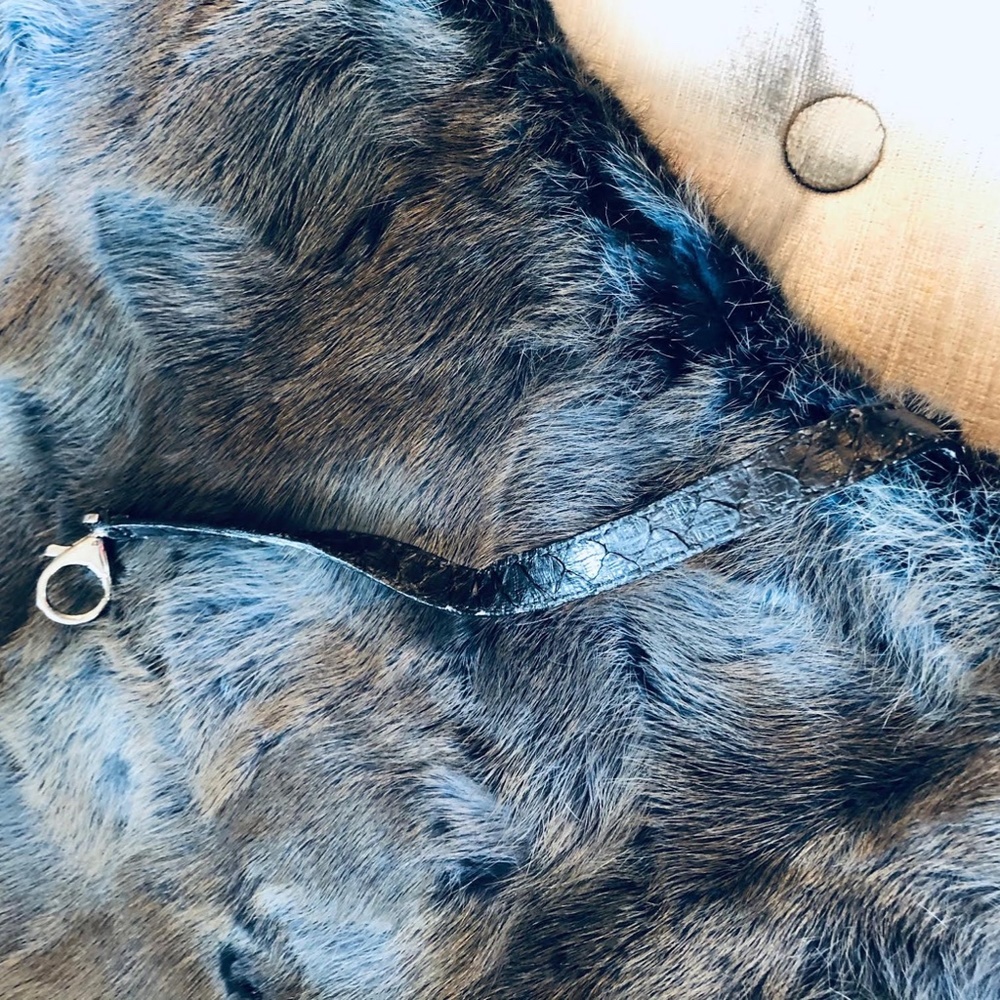 Devi Kroell Gray Fox Fur Python Shoulder Bag - image 7